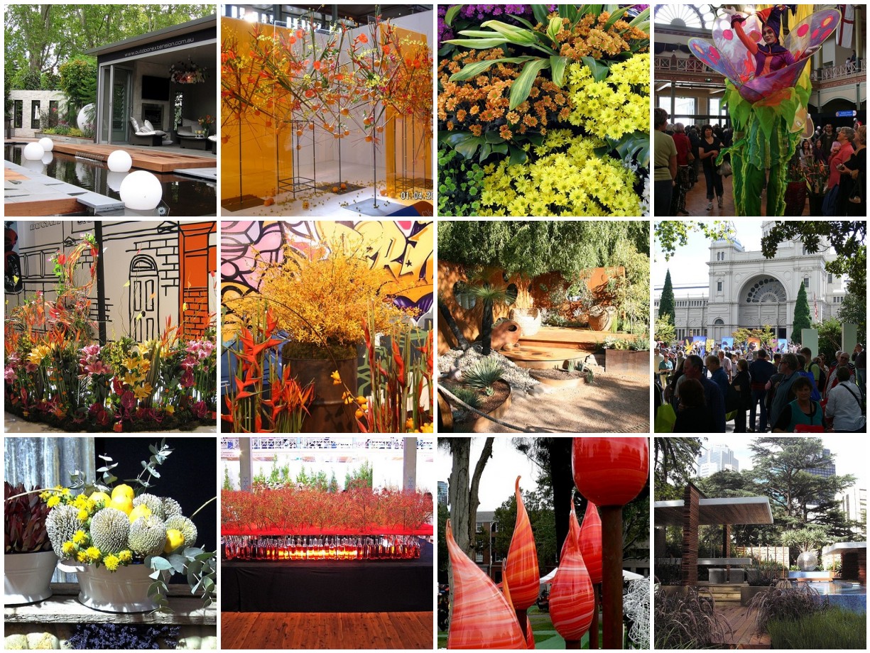 Collage of images from the Melbourne International Flower Show