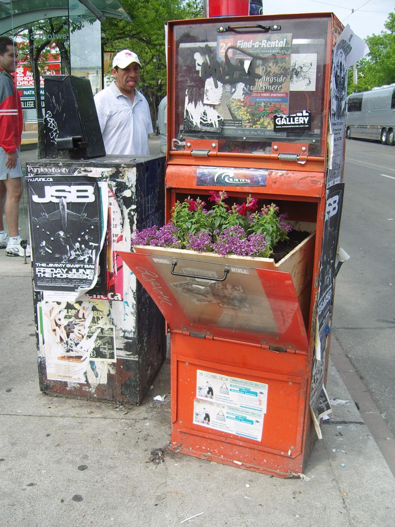 flyerbox flower box street art planting in alternative container gardening