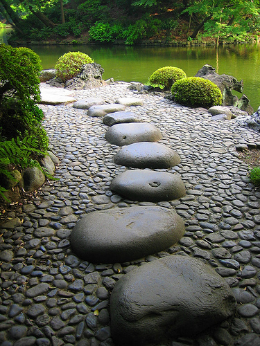 Tokyo, Japan cobble and stone path. Image by hyphenated_czech via www.wpithandvigor.com