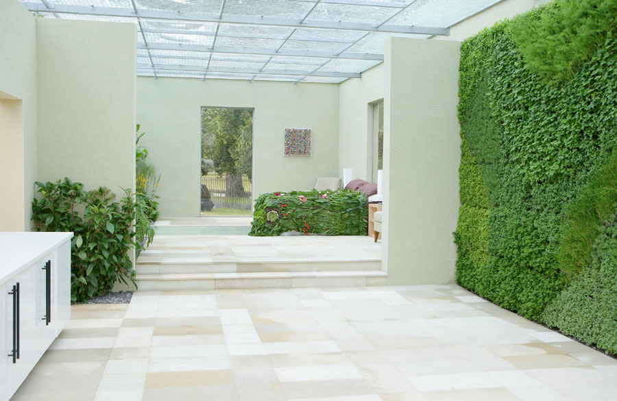 living wall paper with vertical plants