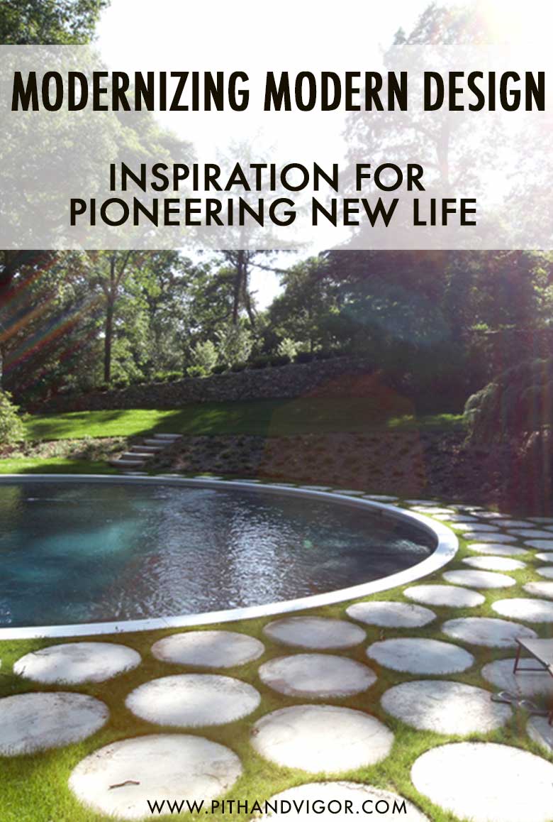 Modernizing modern design - inspiration for poineering new life - Wallce K Harrison house - Modern circle garden by Terrain NYC