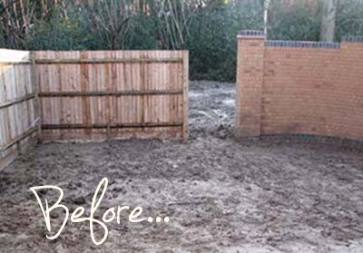before and after suburban back garden