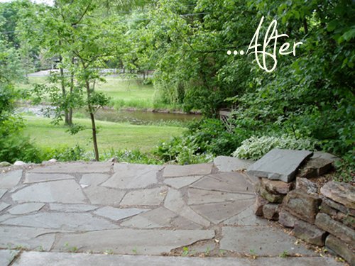 before and after bench garden minnesota energy scapes