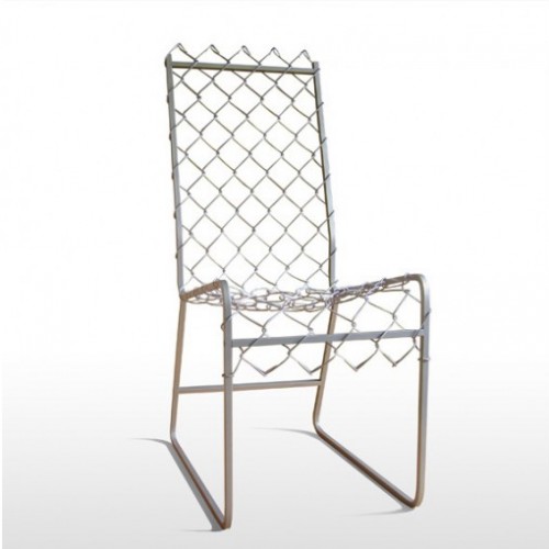 chain link fence garden chair