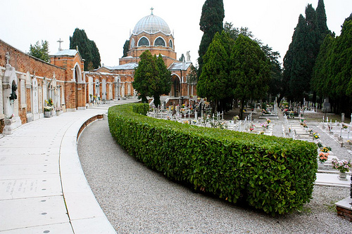 family crypts at the san michele cemetery venice italy