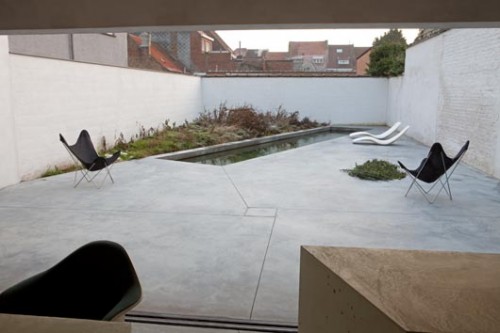 modern angular pool garden