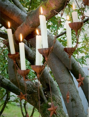 candle garland for the garden