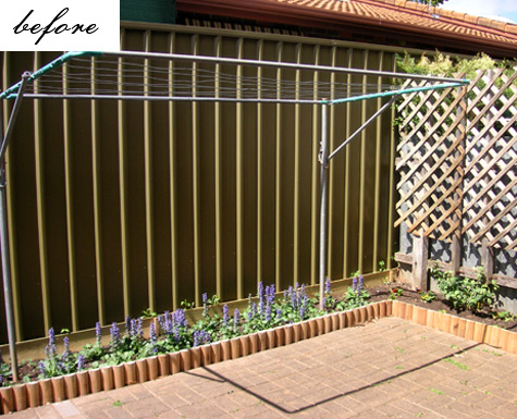 before and after garden makeover courtyart australia bamboo fence