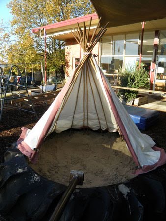 the teepee sandbox from donna and sherry play based learning