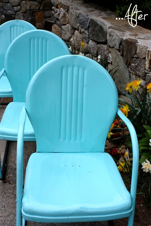 before and after chairs garden 