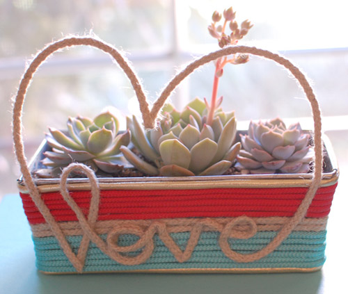 succulent love container planter diy project. 