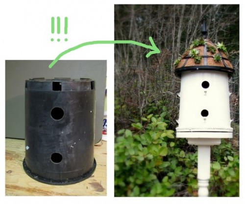 plant pot bird house DIY
