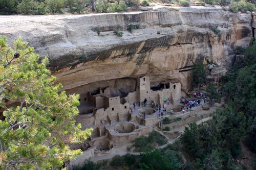 Cliff Palace built by the Ancient Anasazi at Mesa Verde National Park.  