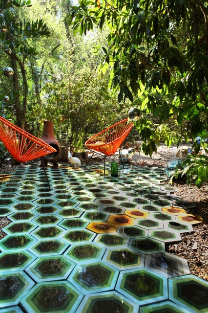 cement garden tile from Tracey Reinberg