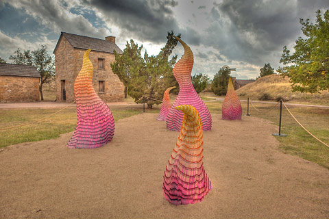 crayon garden art sculpture