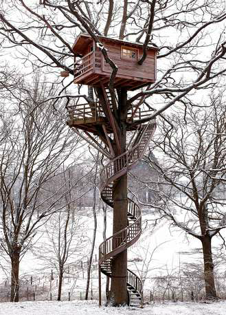 treehouse with spiral staircase