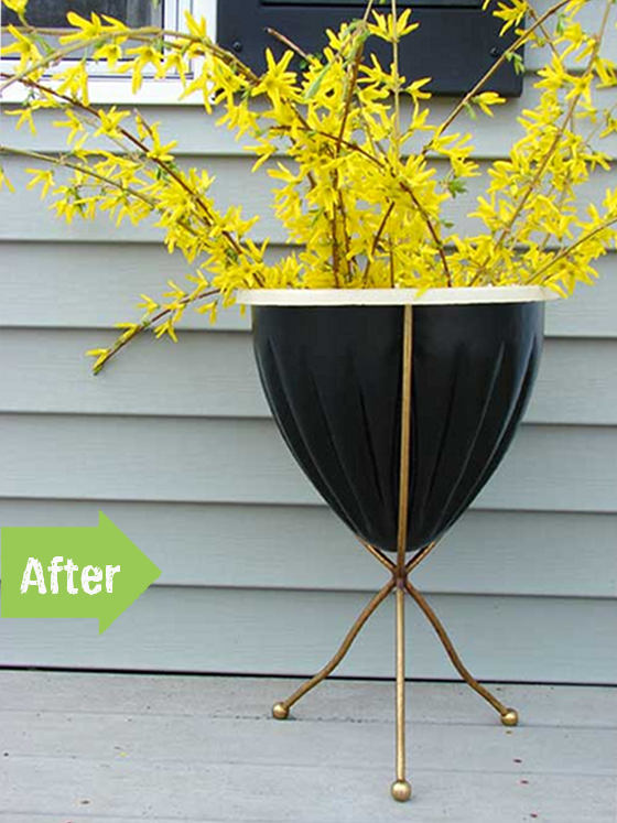 before and after bullet planter makeover