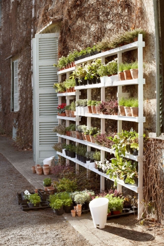 garden shelves by Borella Design via www.pithandvigor.com