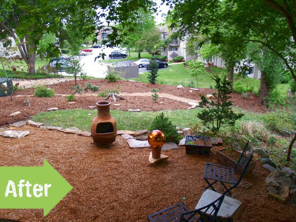 before & after, makeover, mulch