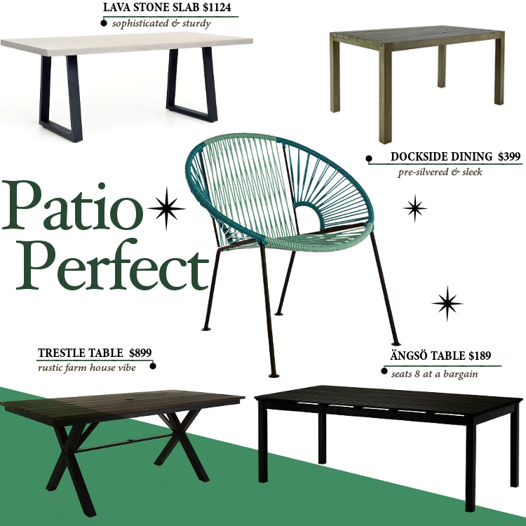 choosing a new table for the patio