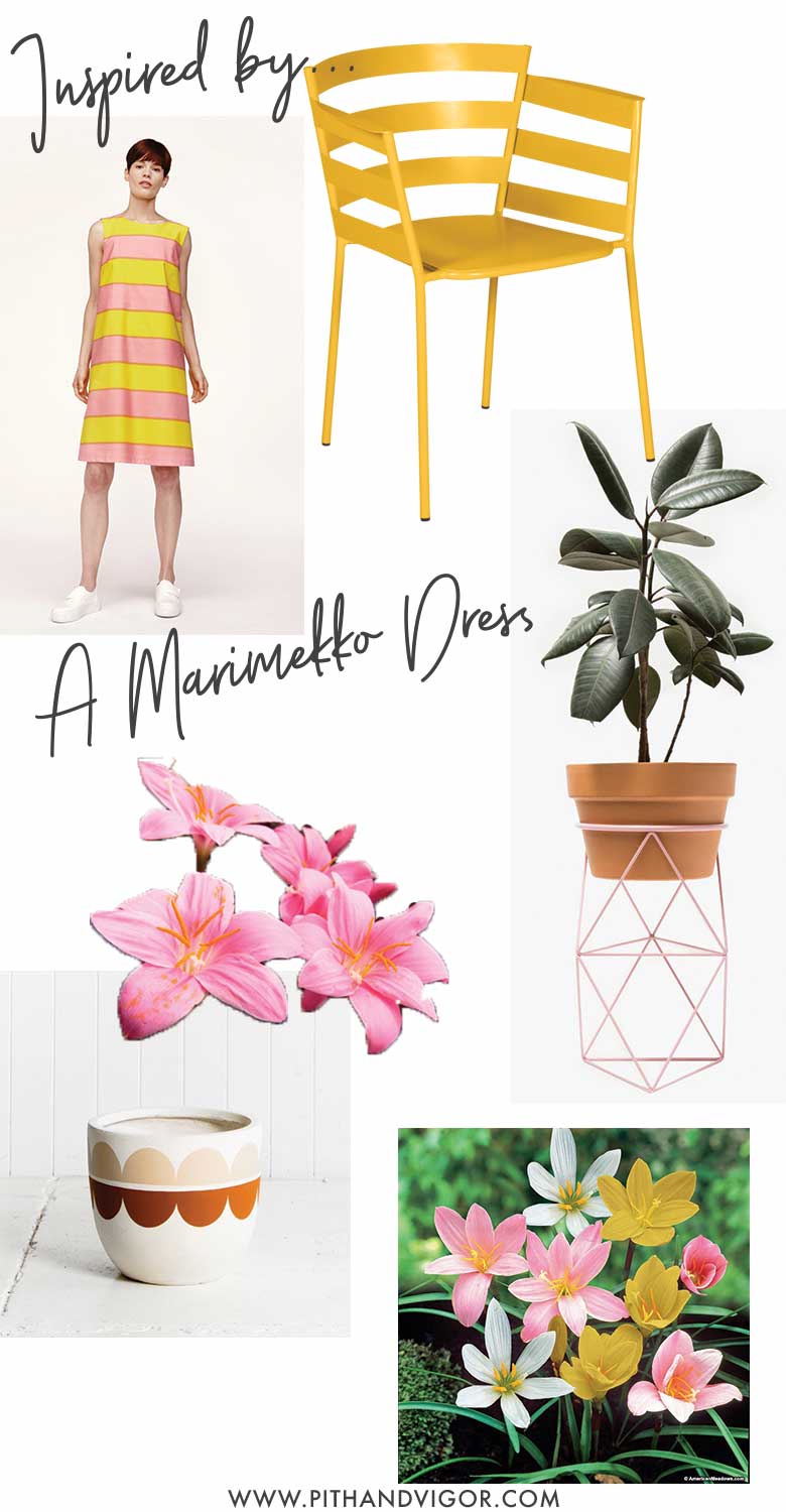 A round up of garden design ideas inspired by a merimekko summer dres