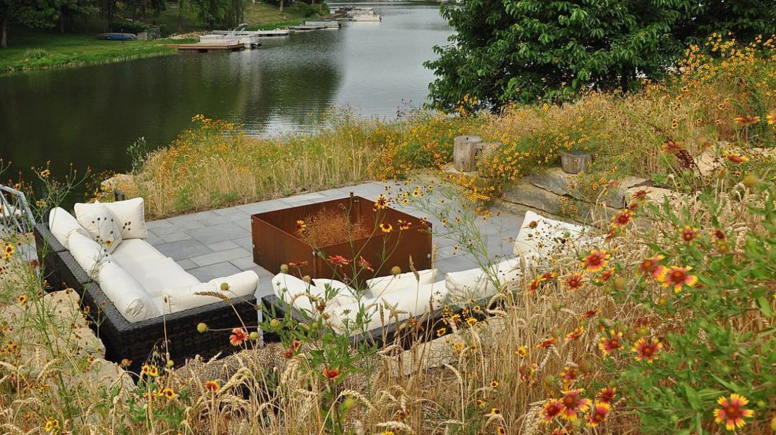 Why I landscape - a happy career story. Sunken riverside garden Designed by Embassy Landscape Image by Sandy Defoe