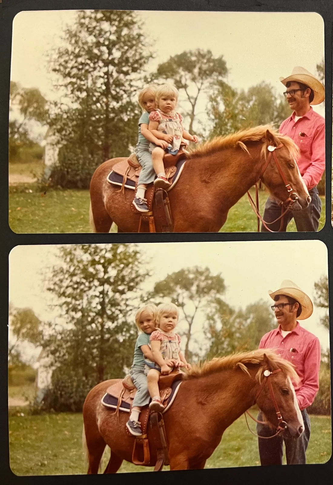 Pony riding in Montana, 1970s